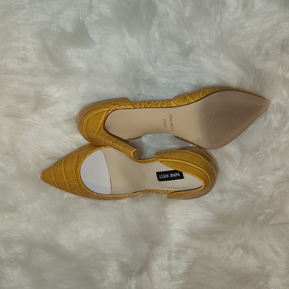 Yellow Taissa Nine West Heels 7.5 - Picture 4 of 4